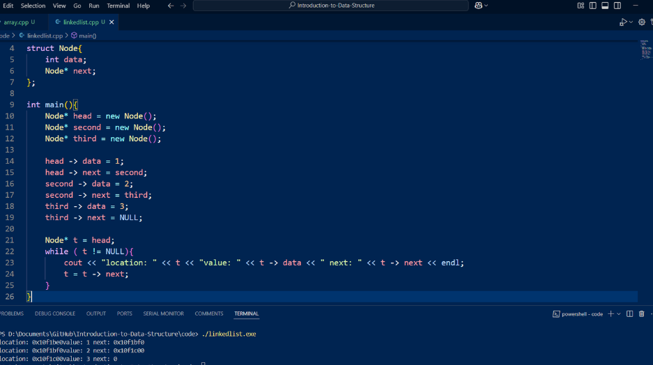 Linked list code